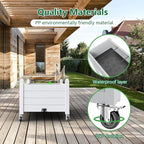 Durable Resin Raised Garden Bed with Drainage Holes & Reinforced Corners - Lightweight Flower Boxes Outdoor for Vegetables, Herbs, and Patio Garden Enclosure System (Ashen, 43.31*17.72*17.56)