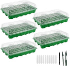 Gardzen 5 Pack BPA Free Seed Starter Tray Kit, 40 Cell Reusable Seedling Trays with Humidity Vented Domes and Base