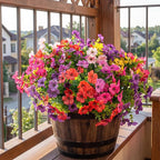 Artificial Flowers for Outdoor Fake Plants for Spring Decoration,Faux Eucalyptus Flowers for Planter UV Resistant Lifelike for Home Porch Garden (6 Color)