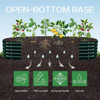 Gardmax Galvanized Raised Garden Bed, Lightweight Planter Boxes Outdoor with Easy Assembly, Large Garden Bed for Vegetables, Fruits, Flower Dark Green 8FT