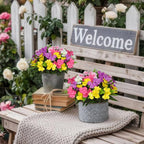 CITYES 5 Pcs Artificial Flowers Outdoor Impatiens UV Resistant Silk Impatiens Flowers Colorful Faux Flowers Impatiens Bushes Artificial Impatiens for Pot Patio Lawn Garden Hanging Basket Porch Decor
