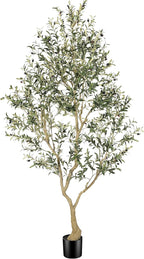 FEELEAD 8ft Artificial Olive Tree – Large Faux Olive Plant Indoor with Pot, Lifelike Olive Trees Artificial Indoor, Tall Fake Olive Tree for Living Room Decor