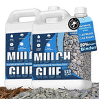Mulch Glue 2 Gallon - Ready to Use Rock Glue for Landscape - Pet Safe & Plant Safe, Fast-Dry No Dilution - Spray for Gravel/Pebbles/Stones for Outdoor Gardens