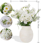 Jahe Hydrangea Artificial Flowers Mixed Potted Plant, Faux Hydrangea Flowers Fenterpieces for Tables, Fake Daisy Mixed Bouquet with Pot, Living Room Bedroom Bathroom Balcony, White