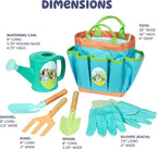 BLUEY Gardening Set | Quality Garden Tool Kit for Kids and Toddlers | Includes Watering Can, Gloves, Two Shovels, Rake and Tote Bag