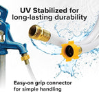 Camco Drinking Water Hose, 50', Reinforced PVC | Drinking Water Safe | Brass Fittings | Swivel Female Connector | 5/8-Inch ID