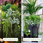 GTIDEA 19Pcs Outdoor Artificial Plants UV Resistant Fake Shrubs Bushes Plastic Greenery, Faux Plants for Outside Indoor Hanging Plants Garden Porch Window Box Home Wedding Farmhouse Décor