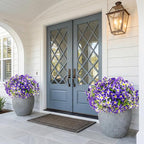 Daynight 16 Pcs Faux Petunias Artificial Flowers for Outdoors, UV Resistant Fake Purple Petunias Plants Realistic Silk Flowers for Porch Front Door Garden Window Outside Decor (16, Purple)
