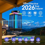 Bug Zapper Outdoor, 4-in-1 4200V Electric Mosquito Zapper, Cordless Rechargeable Bug Zapper Fly Zapper with 5000mAH Battery, Portable & Wireless Insect Zapper Waterproof IP68 for Patio Camping Home