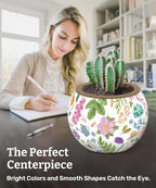 PieceRelax 3D Puzzle Planter 80 Pieces - Flower Pot - Little Garden, for Mom, Home Decor Flower Pots for Indoor Cactus, Succulents Pots [K1116]