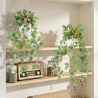 2pcs Small Artificial Hanging Plants Fake Hanging Plant with Pot Plants Indoor Decor Faux Greenery Hanging Vines Potted for Bedroom Shelf Outdoor Garden Decoration