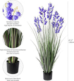 Ttranewsoo Green Onions Home Decor Fake Plants Lily of The Valley Snake Plant Home DéCor Accents Artificial Grass Room Decor Artificial Plants Indoor Artificial Grass 47“ 1 Pack（Purple）