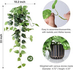 Fake Plants 2 Pcs Faux Pothos Plants Potted Indoor Artificial Hanging Plants Realistic Fake Greenery Table Desk Bathroom Office Bedroom Living Room Shelf Modern Farmhouse Decor Outdoor