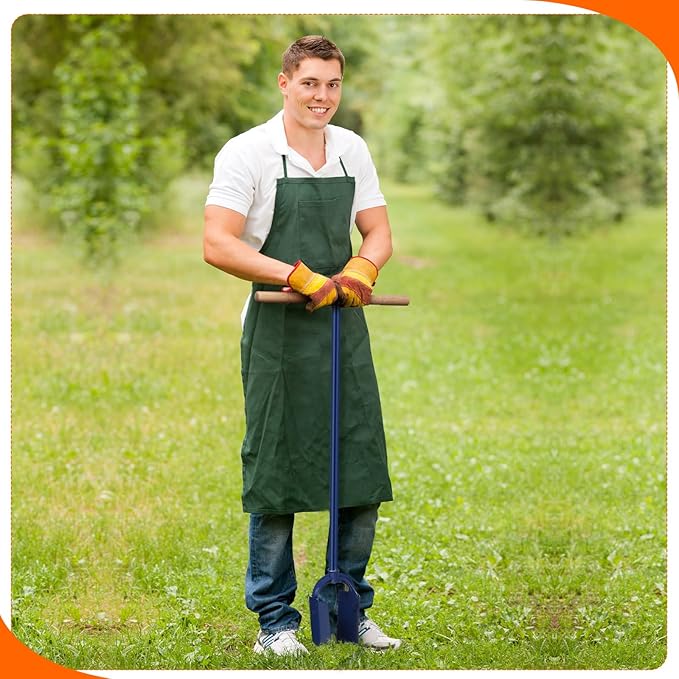 Hand Auger Post Hole Digger 6"x 46" with Non-Slip Hardwood T Handle Adjustable Industrial Auger Large Garden Auger Drill for Fence Post Installation Planting Trees Digging