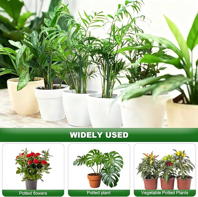15pack Adjustable Plant Support Pole Stackable Indoor/Outdoor Support Pole with Clamps, Suitable for Supporting Monstera and Climbing Plants, Garden Accessories, Perfect Replacement for Plant Stakes