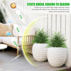 Yangrass Artificial 23" Fern Topiary Ball Trees, 2PCS Fake Fern Bushes Artificial Outdoor Plants with Ground Spikes, UV Resistant Lifelike Faux Greenery Shurbs for Home Garden Patio Porch Decor