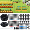 300FT Drip Irrigation System Kit, Automatic Garden Watering Misting System with 70FT1/2 inch Hose 230FT 1/4 inch Distribution Tubing and Accessories for Garden Lawn Greenhouse Plant Flower Bed
