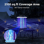 Bug Zapper Outdoor, Mosquito Zapper 2 in 1 Portable & Rechargeable Bug Zapper Outdoor with 5000mAh Battery & LED Night Light, 4000V Electric Fly Zapper for Outside,Patio,Backyard,Garden Purple