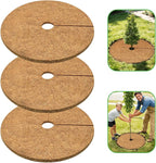 ZeeDix 3 Pack Coconut Fiber Mulch Ring, 30 Inch Coco Coir Tree Ring Mulch Mat, 100% Natural Tree Protector Mat Plant Cover Ring Coconut Coir Discs Tree Mats Mulch Rings for Indoor Outdoor Trees Plants
