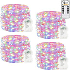 4Pack 80Ft 240LED Fairy Lights Battery Operated with Remote, Waterproof String Lights with Timer for Indoor & Outdoor, Twinkle Lights Battery Powered for Bedroom Christmas Decorations (Multicolor)