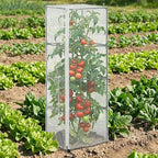 2 Pcs Garden Bird Netting for Square Plant Cage, 59" x 18" x 18" Tomato Cage Garden Net Cover with Zipper, Tomato Trellis Insect Bird Barrier Protection Mesh for Vertical Climbing Plants Vegetables