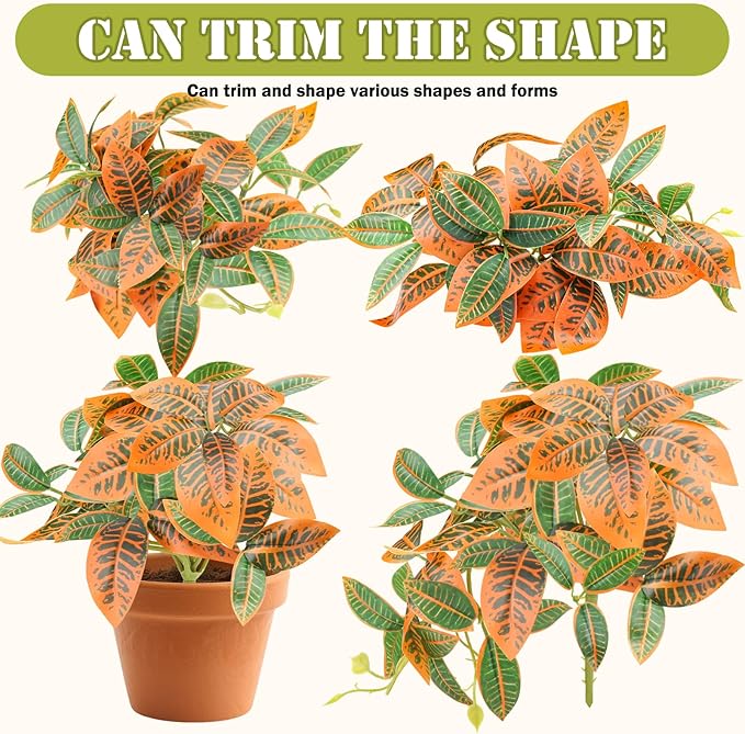QUOZUO 2 Pack Reptile Plants, Artificial Hanging Plants with Suction Cups, Habitat Decor Plastic Vines Decorations for Bearded Dragons Lizards Snake Geckos Frogs -Gold