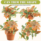 QUOZUO 2 Pack Reptile Plants, Artificial Hanging Plants with Suction Cups, Habitat Decor Plastic Vines Decorations for Bearded Dragons Lizards Snake Geckos Frogs -Gold
