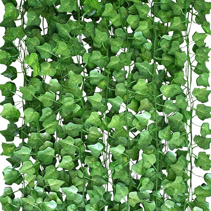 Fake Vines for Room Decor, 60 Pack 450 Ft Artificial Ivy Greenery Garland Vine Leaves, for Bedroom, Garden Wall, Indoor Outdoor
