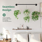Plant Hanger Indoor Hanging Planters for Indoor Plants Hanging Plant Holder Black Metal Rod(Pot/Chain/Plant not Included