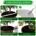 10Pcs 15.7 Inch Plant Pot Grids with 20 U-Shaped Nails, Cuttable Soil Cover Protector Cats, Animals Digging Stopper, Indoor Plant Pot Soil Guard for Outdoor Garden Balcony
