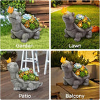 WENYLE Solar Outdoor Statues,Turtle Garden Sculptures with Succulent,Lawn Decor Tortoise Garden Figurine for Patio,Yard Unique Christmas Birthdays Gift for Mom Grandma