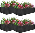 FOOWIN 4pcs 8x4x2ft Galvanized Raised Garden Bed, Planter Raised Garden Boxes Outdoor, Large Metal Raised Beds for Gardening, Garden Bed for Vegetables, Flowers, Herb,478 Gallon Capacity, Black