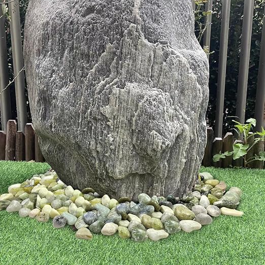YISZM 10lbs Jade River Rocks, 2-3 Inch Natural Pebbles for Indoor Plants, High Polished Decorative Stones Vase Filler Fish Tank Aquariums Landscaping Garden Outdoor and Indoor DIY