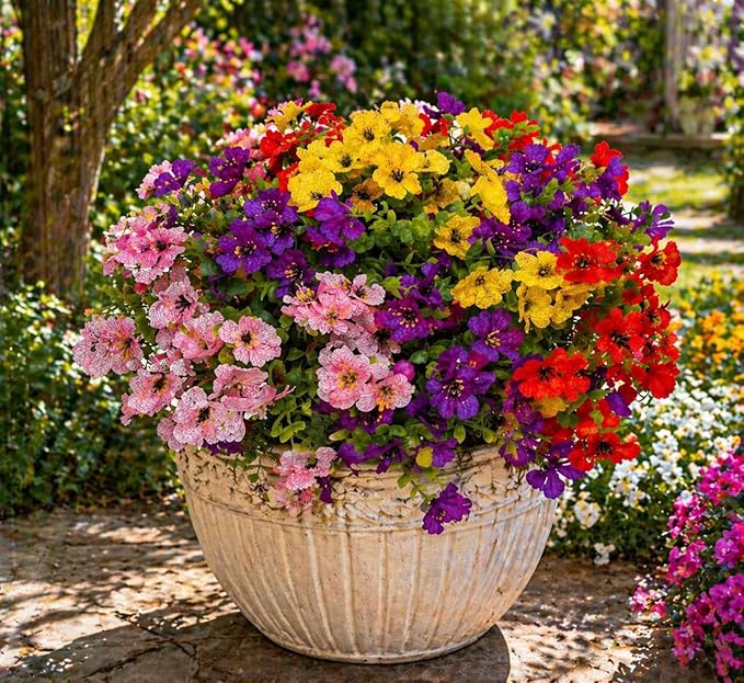 Artificial Flowers for Outdoors, 8 Bundles Faux Silk Spring Flowers for Outside for Planter Front Door Porch Yard Patio Window Box Home Decor