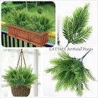 CATTREE Artificial Shrubs, Plastic Plants Bamboo Grass Fake Green Bushes Greenery Décor for Wedding Indoor Outdoor Home Garden Verandah Office Table Centerpieces Arrangements Decoration 4 Pcs