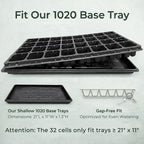 Gardzen 10 Pack 32 Cell Seed Starter Trays, 2" Deep Plug Tray for Seedlings, Heavy Duty Seedling Trays with Drainage Holes, Fit Standard 1020 Drip Tray