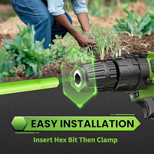 Green Garden Auger Drill Bit for Planting, 1.6"x16.5" Post Hole Digger & Bulb Planter Tool, Fits 3/8" Hex Drive Drill, for Seeds, Flowers, Tree Roots, Fence Posts and so on