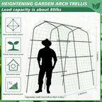 Tall Garden Arch Trellis for Climbing Plants Outdoor, 7.2 ft Walkway Trellis, Heavy Metal Archway Arbor Tunnel Large Trellis for Vegetables Fruits Flower Plant Cucumber Trellis for Garden Raised Bed