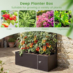 Giantex Metal Raised Garden Bed with Trellis, 36" x 16" x 77" Galvanized Planter Box w/Drainage Holes for Climbing Plants Vegetables Flowers, Outdoor Privacy Screen for Patio Backyard Balcony,