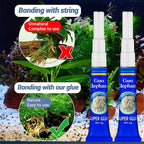 1DFAUL Aquarium Glue Fish Safety, 2Pcs Coral Reef Glue for Plants Moss, Coral, Stone, Wood Aquascaping, Quick Drying (2)