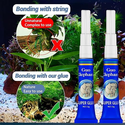 1DFAUL Aquarium Glue Fish Safety, 25Pcs Coral Reef Glue for Plants Moss, Coral, Stone, Wood Aquascaping, Quick Drying (25)