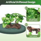 GOZILLA Silk Fish Tank Plants,Reptile Artificial Plant,Reptile Plants for Terrarium,Aquarium Decorations Accessories Set,Resin Driftwood Artificial Silk Aquarium Plant for Fish Tank.(5PCS/B-Set)
