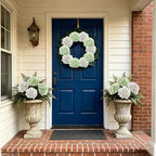 Coferset 4Pcs Light Green Hydrangea Artificial Flowers Lifelike Faux Hydrangea Real Touch Artificial Flowers for Outdoors Home Wedding Christmas Office Party Living Room Decoration,22inch
