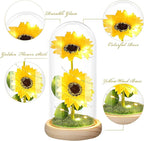 Birthday Gifts for Women Mothers Day Sunflower Gifts for Mom from Daughter, Mom Gifts for Women Sister Grandma Wife Teacher Friends Female,Mothers Day Flowers Gifts,Sunflowers Decor in Glass Dome