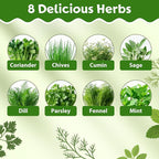 LUOJIBIE 8 Herb Indoor Garden Kit for Beginners, Complete Windowsill Growing Gifts Set, Mothers Day Gifts for Mom Women, Unique Christmas Birthday Gifts for Girls Boys Men Housewarming, Kitchen Decor