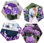 Coferset Purple Hydrangea Artificial Flowers 3pcs Lifelike Faux Hydrangea Real Touch Fake Flowers for Home Wedding Christmas Office Party Living Room Decoration,22inch