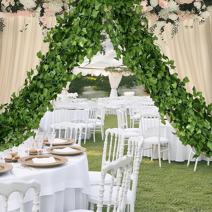 Fake Vines for Room Decor 50 Pack 375 Ft Artificial lvy Greenery Garland Vine Leaves, Leaf Plants Flowers Foliage for Bedroom,Garden Wall.Decor Indoor Outdoor