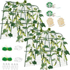2 Pack 65"×48" Cucumber Trellis for Raised Bed, U-Shape Garden Trellis for Climbing Plants Outdoor, Metal Arch Vegetables Trellis, Detachable Cucumber Plant Support for Tomato,Squash