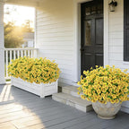 24 Bundles Artificial Flowers for Outdoors Fake Silk Flowers UV Resistant Faux Plants Eucalyptus for Spring Summer Decoration Planters Table Vase Garden Yard Porch Window Home Decor, Yellow