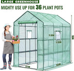 Greengro Greenhouse, 57 x 85 x 76'' Greenhouses for Outdoors, Portable Greenhouse Kit with Mesh Side Windows, PE Cover, 8 Shelves, Heavy Duty Walk in Green House for Backyard Garden Indoor Outside